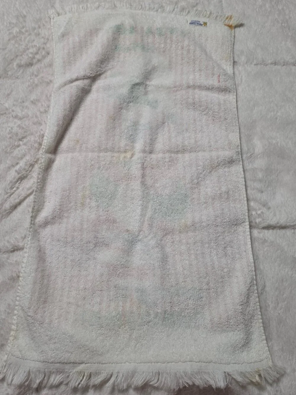 Vtg 70s Royal Terry Christmas New Years Hand Towel Santa Snowman Candy Stripe